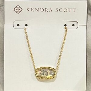 NWT Discontinued Opalite Crystal Kendra Scott Gold Elsa Necklace 15-17”